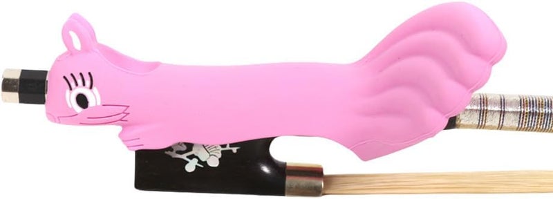 Conboxus Violin/Viola Bow Holder Violin Bow Grip For Beginner Violin Holder Teaching Aid Accessory Soft protect finger Cute squirrel-shaped Bright Colors (pink) - Image 5